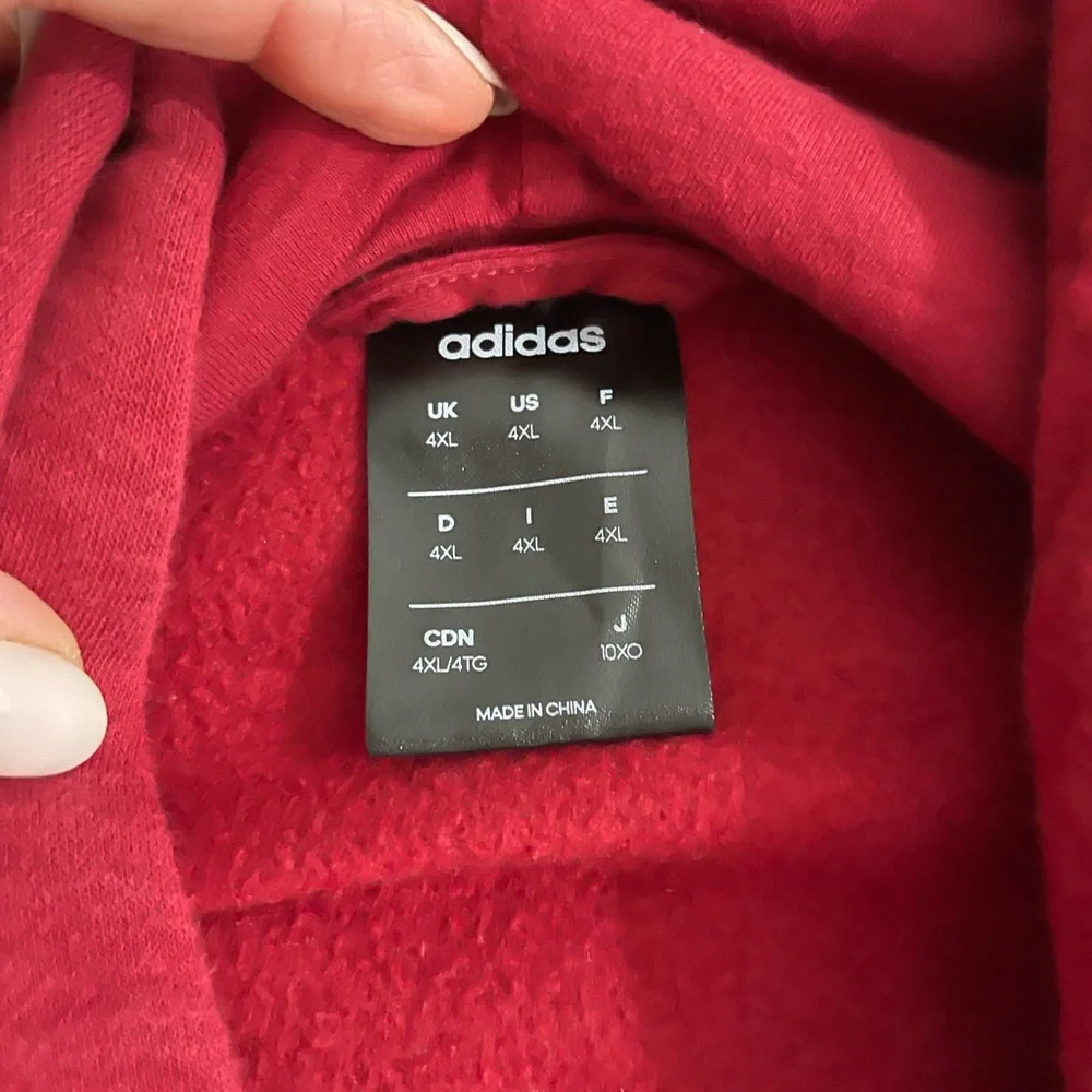 Adidas Men's Bold Red Zip-Up Hoodie - Picture 4 of 5